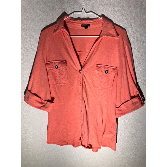 Lafayette 148 New York Coral Button-Down size large - Picture 1 of 8